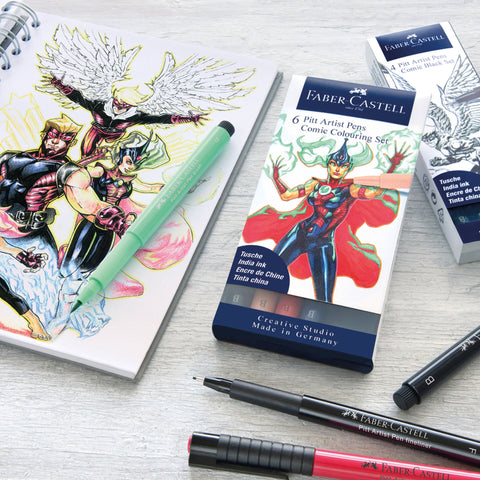 Marcador Pitt Artistic Comic 6 Unidades Faber-Castell