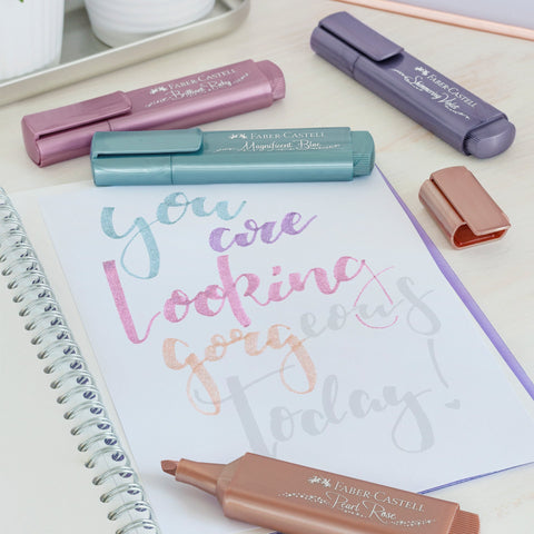 Sublinhador Textliner Metálico 8 Unidades Faber-Castell