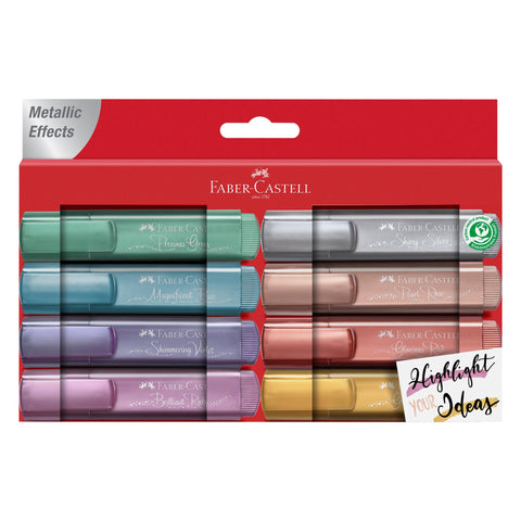Sublinhador Textliner Metálico 8 Unidades Faber-Castell