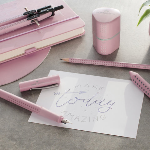 Caderno Gift A5 Com Elástico Roller Ink Rosa Faber Castell