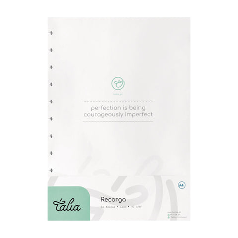 Recarga Papel A4 Liso para Caderno Smart Talia