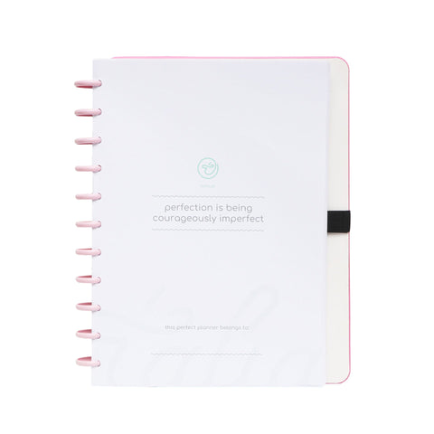 Caderno Smart A4 com Elástico e Suporte Esferográfica 80 Folhas Pautado Rosa Talia