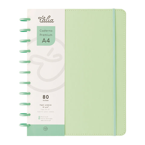 Caderno Smart Espiral com Elástico A4 Pautado Verde Talia