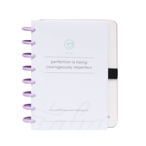Caderno Smart com Elástico Espiral A5 Pautado Lilás