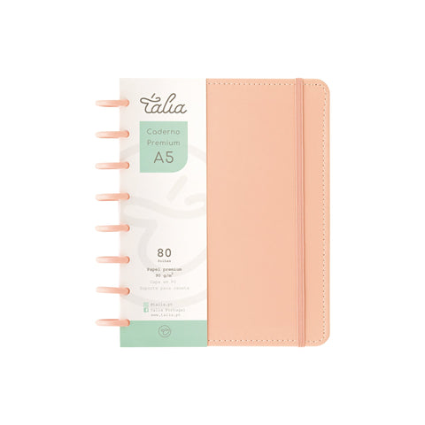 Caderno Smart Espiral com Elástico A5 Pautado Rosa Talia