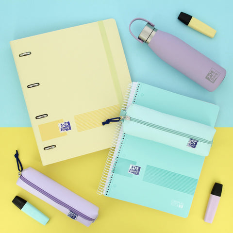 Pasta A4 Lombada Estreita com Elástico e Recarga Pastel Oxford (artigo sortido)