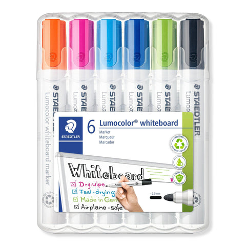 Marcadores de Quadro Branco Lumocolor 6 Unidades Staedtler