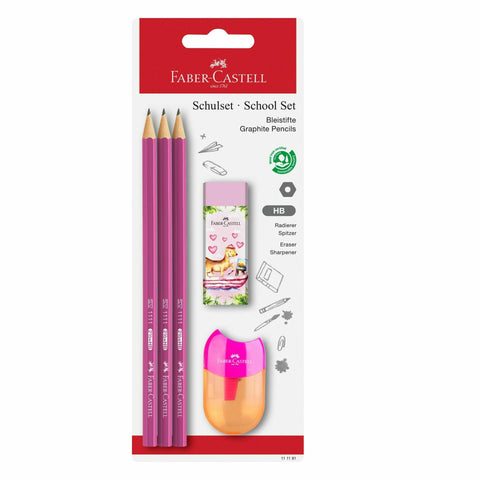 Lápis Grafite Hb + Borracha + Afia 3 Unidades Faber