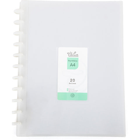 Capa Catálogo com 20 Bolsas Transparentes Smart A4 Talia