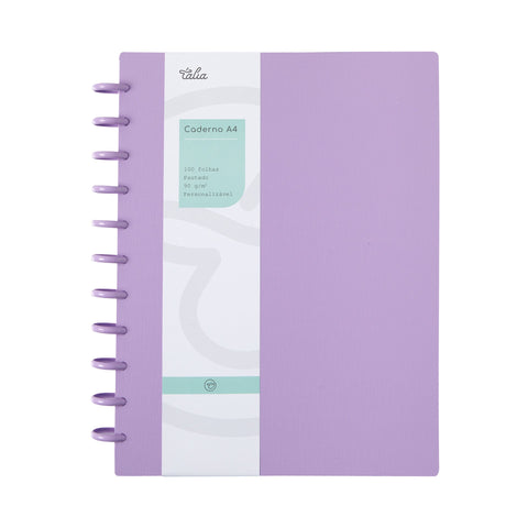 Caderno Smart Espiral A4 Pautado Lavanda Talia