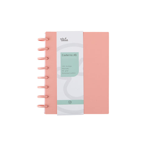 Caderno Smart Espiral A5 Pautado Pêssego Talia