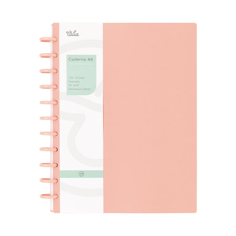 Caderno Smart Espiral A4 Pautado Pêssego Talia