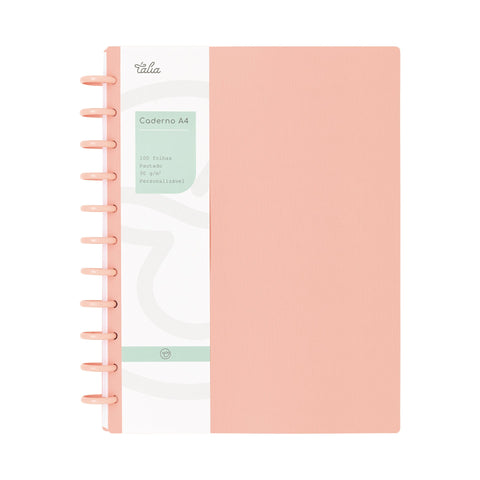 Caderno Smart A4 Pautado 100 folhas Pessego Talia