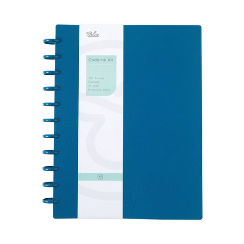 Caderno Smart Espiral A4 Pautado Azul Talia