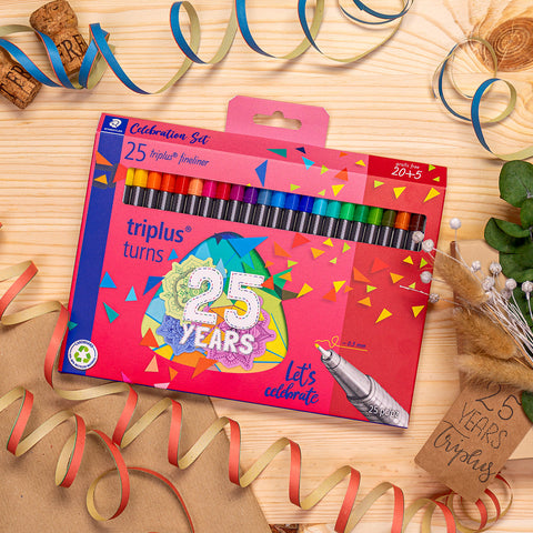 Marcador Escrita Fineliner Triplus 25 unidades 25 Anos Staedtler