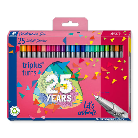 Marcador Escrita Fineliner Triplus 25 unidades 25 Anos Staedtler