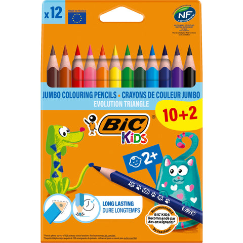 Lápis de Cor Evolution Triangular Kids 12 Unidades Bic
