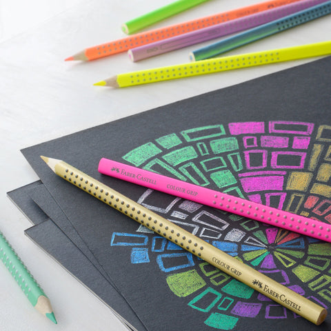 Lápis Cor Grip Pastel/Neon/Metal 12 unidades Faber-Castell