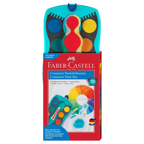 Aguarelas Caixa Azul 12 cores  + 1 Branco Opaco Faber-Castell