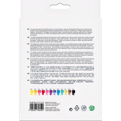Marcador Colorir Duplo Goldfaber Aqua 12 Unidades Faber-Castell