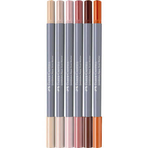 Marcador Colorir Duplo Goldfaber Aqua Tons Pele 6 Unidades Faber-Castell