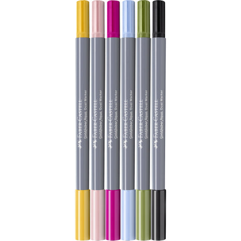 Marcador Colorir Duplo Goldfab Lettering 6 Unidades