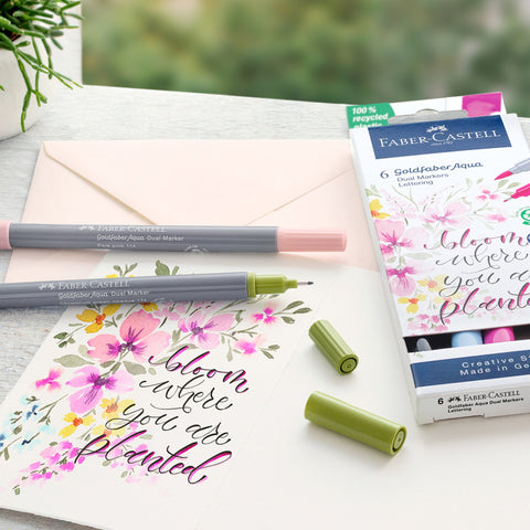 Marcador de Colorir Duplo Goldfaber Aqua Lettering 6 Unidades Faber Castell