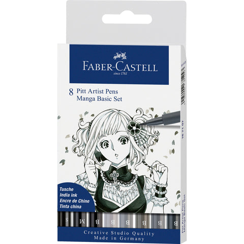 Marcador Pitt Artist Manga 8 Unidades Faber-Castell