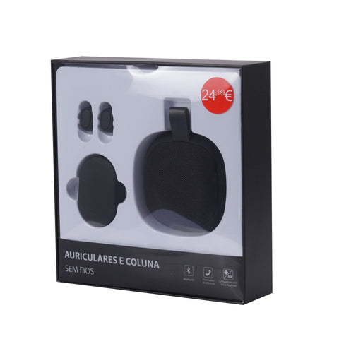 Auriculares E Coluna Sem Fios Preto Blue