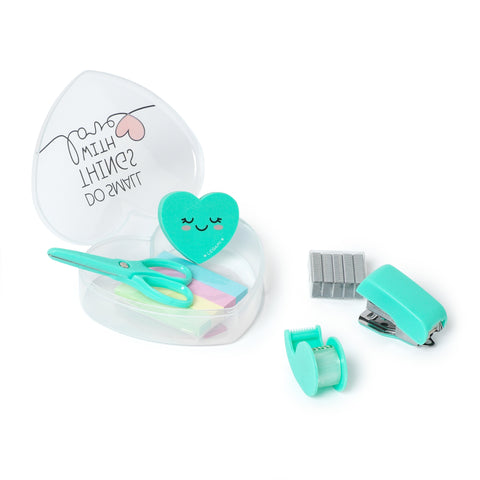 Conjunto Papelaria Mini - Coração