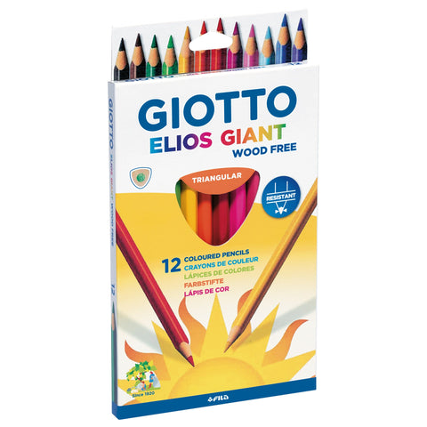 Lápis de Cor Triangular Elios Giant 12 Unidades Giotto
