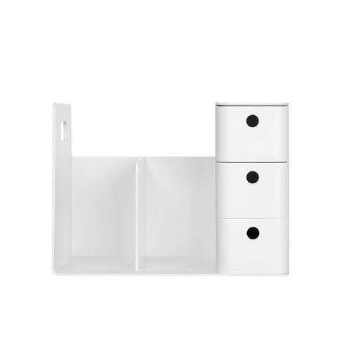 Organizador Secretária Branco/Cinza Combo Rack Litem