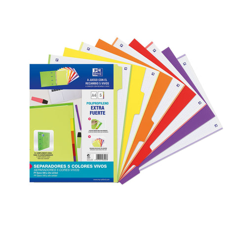 Separadores A4 Pastel Oxford