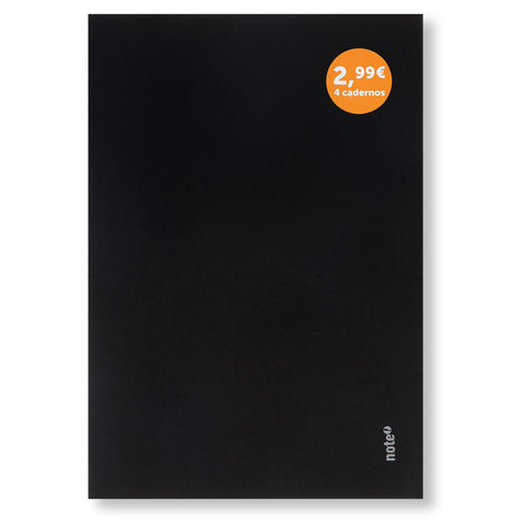 Conjunto 4 Cadernos Agrafados Pautados A4 Pretos