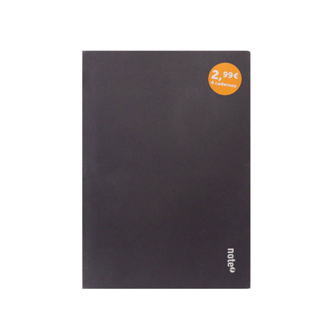 Conjunto 4 Cadernos Agrafados Pautados A4 Pretos