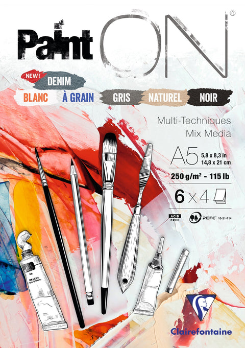 Bloco Desenho A5 Paint'On 24F 250G Mixed