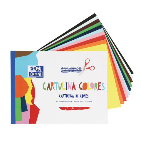 Bloco Cartolina A4 10 Folhas 180G Sortido Oxford