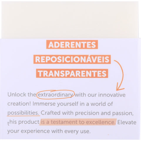 Bloco de Notas Aderentes Transparentes 75x75mm Note!