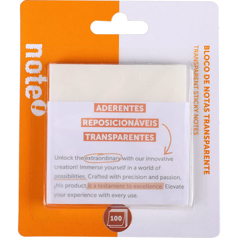 Bloco de Notas Aderentes Transparentes 75x75mm Note!
