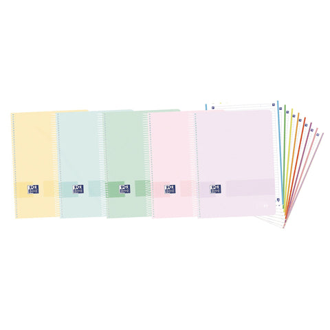Caderno Espiral EuropeanBook 8 A4 Pautado Live & Go Pastel (várias opções) Oxford