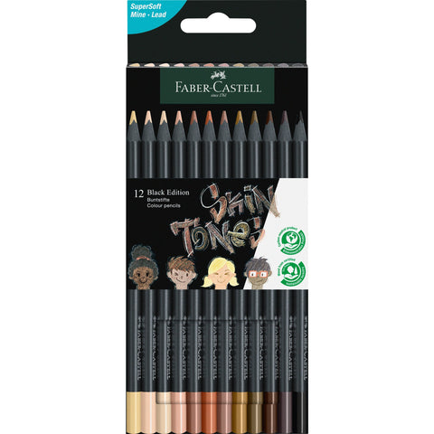 Lápis de Cor Black Edition Tons Pele 12 Unidades Faber Castell