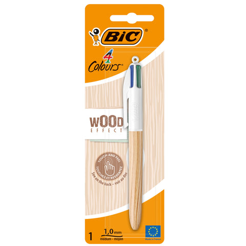 Esferográfica com 4 Cores Wood Bic