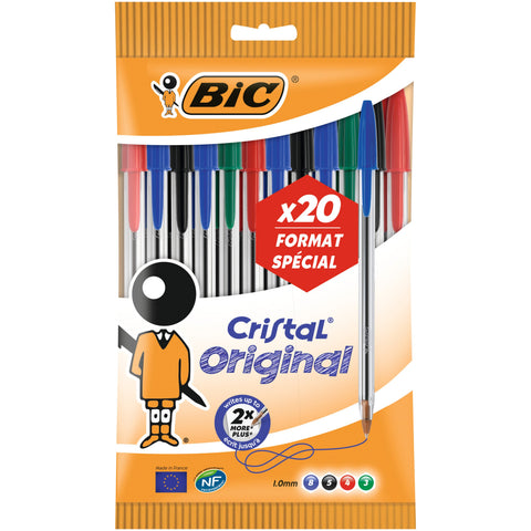 Esferográfica Cristal Original 4 Cores 20 unidades Bic