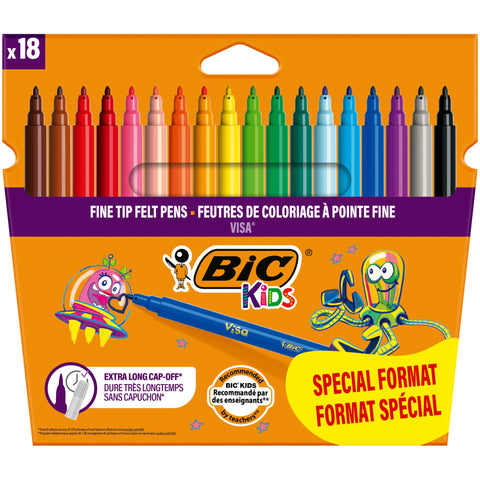 Marcador Colorir Kids Visa 18 Unidades Bic