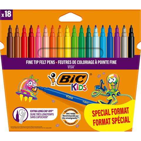 Marcadores de Colorir Visa Kids 18 Unidades Bic