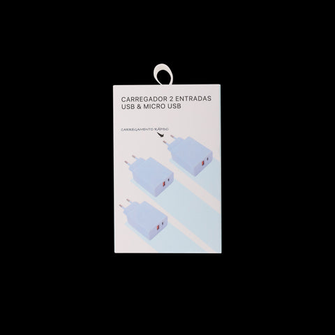 Carregador Com 2 Entradas Usb/Micro Usb