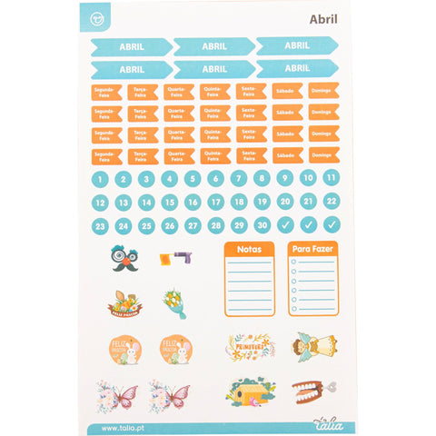 Conjunto Stickers 12 Folhas Talia