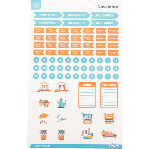 Conjunto Stickers 12 Folhas Talia