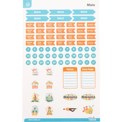 Conjunto Stickers 12 Folhas Talia