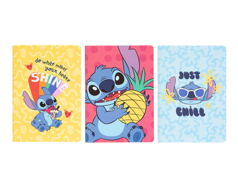 Conjunto 3 Cadernos A5 - Stitch Tropical